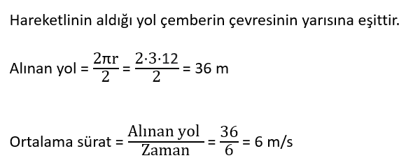 Hareket ve Kuvvet Ortalama sürat kavramını açıklar Soru 35