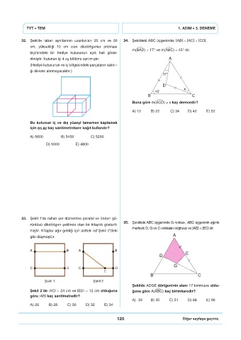Page 122 - 3 ADIM DENEME SINAVI (TYT) TYT KİTAP 1.ADIM