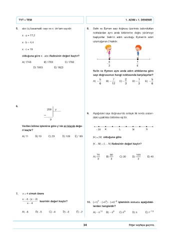 Page 36 - 3 ADIM DENEME SINAVI (TYT) TYT KİTAP 1.ADIM