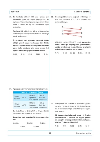 Page 39 - 3 ADIM DENEME SINAVI (TYT) TYT KİTAP 1.ADIM