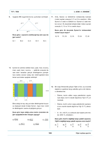 Page 171 - 3 ADIM DENEME SINAVI (TYT) TYT KİTAP 3.ADIM