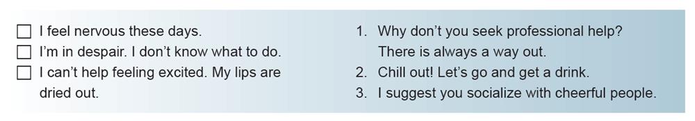 Below are expressions with negative moods and suggestions for each of ...