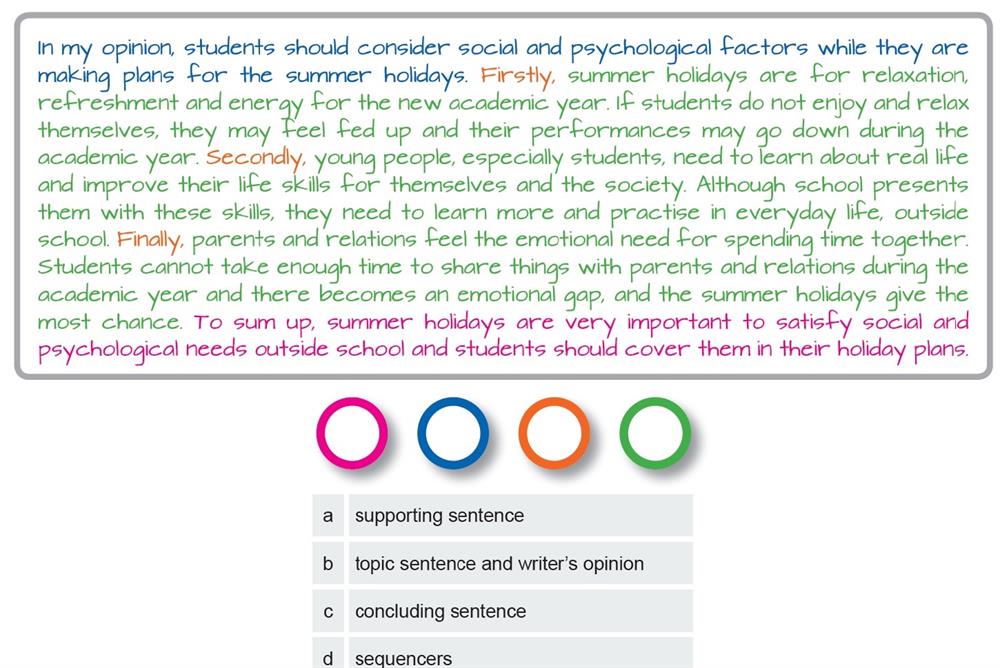 Read the sentences carefully and pay attention to colors. Then, match